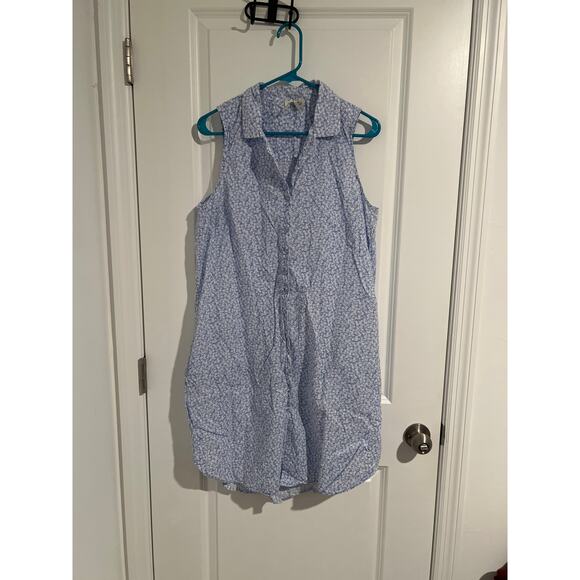 Joie Dresses & Skirts - Joie Blue & White Floral Sleeveless Shirt Dress – Size L